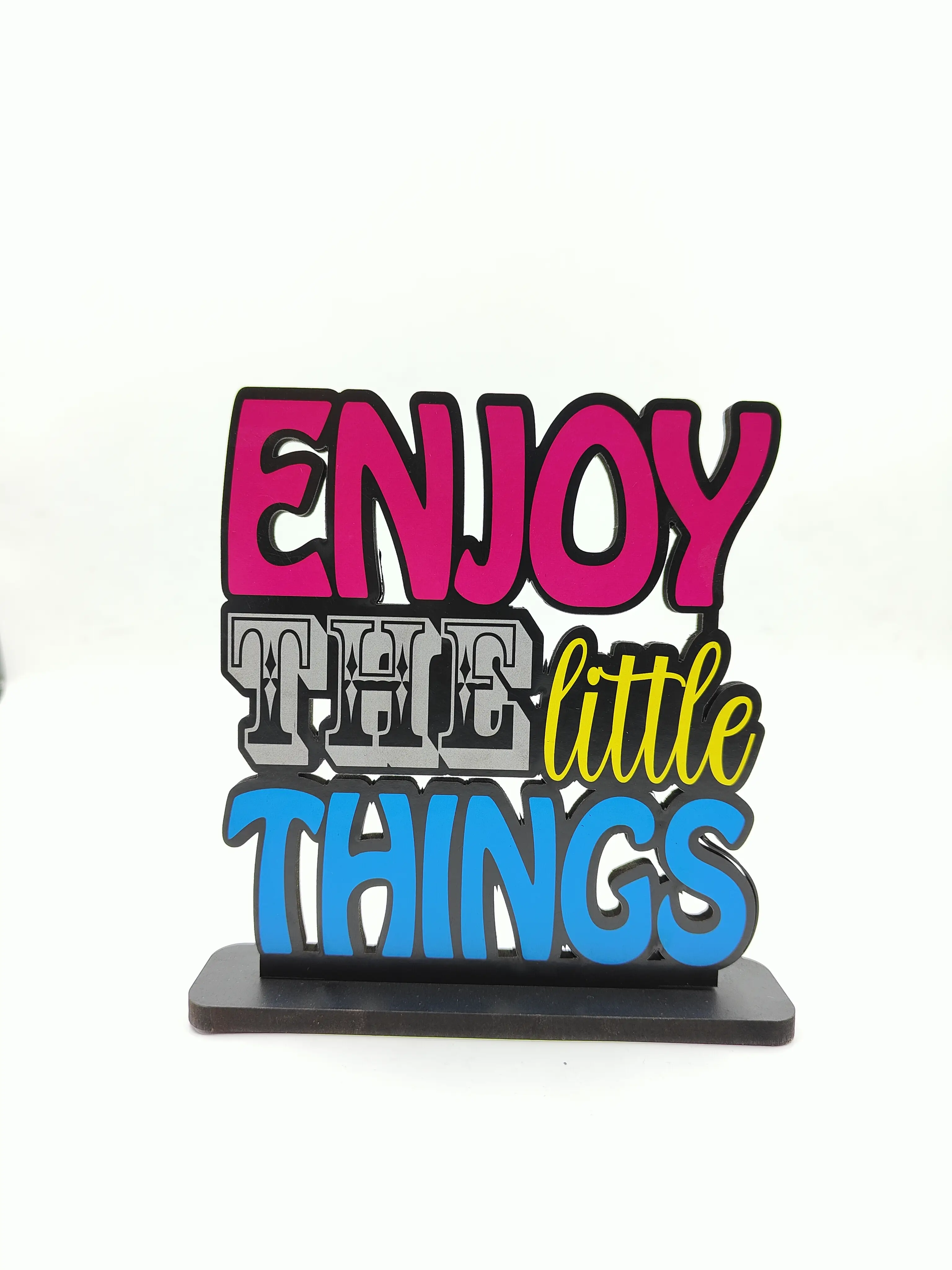 Wooden motivational quote showpiece